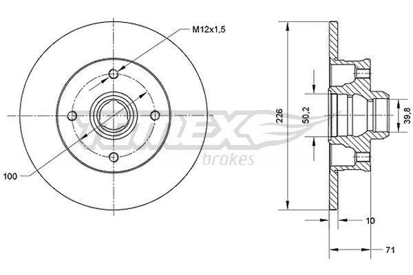 Disque de frein TOMEX Brakes TX 70-71