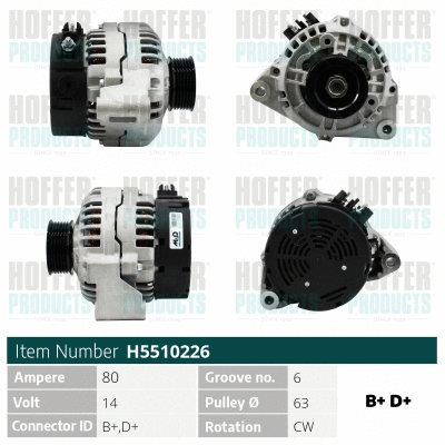 Alternateur HOFFER H5510226
