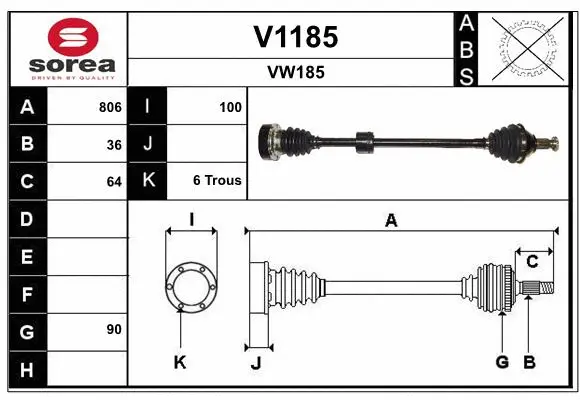 Arbre de transmission SNRA V1185