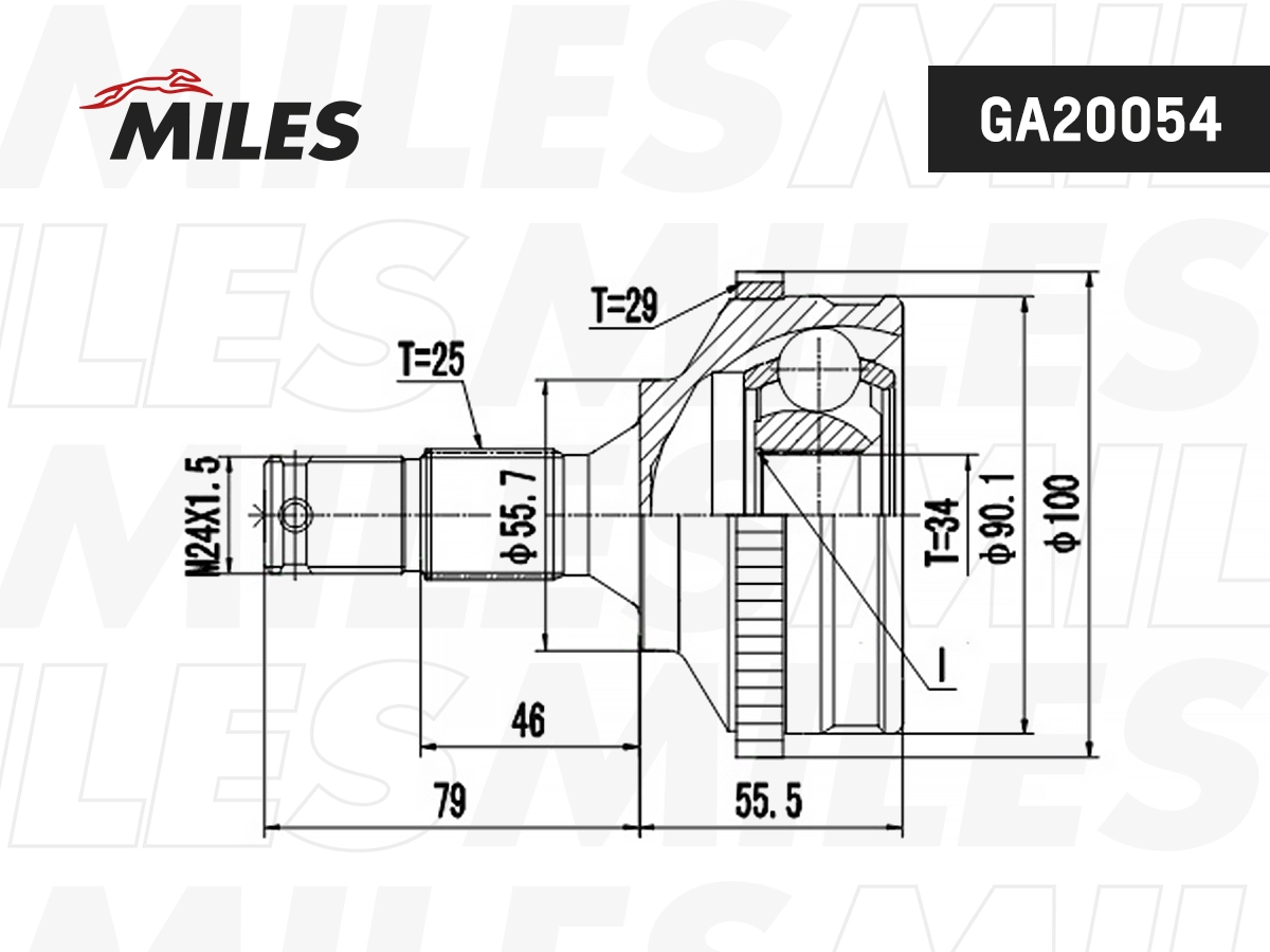 Jeu de joints, arbre de transmission MILES GA20054