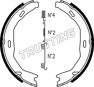 Jeu de mâchoires de frein, frein de stationnement TRUSTING 052.132K