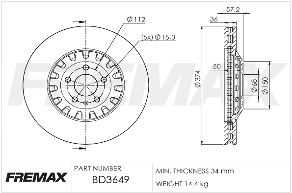 Disque de frein FREMAX BD-3649