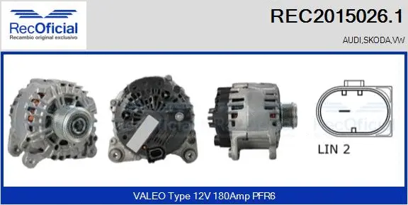 Alternateur RECOFICIAL REC2015026.1