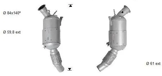 Filtre à particules / à suie, échappement VEGAZ GmbH BK-823SICAS
