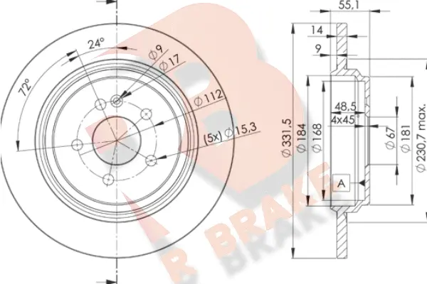 Disque de frein R BRAKE 78RBD23505