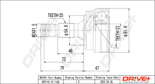 Jeu de joints, arbre de transmission Dr!ve+ DP2110.10.1160
