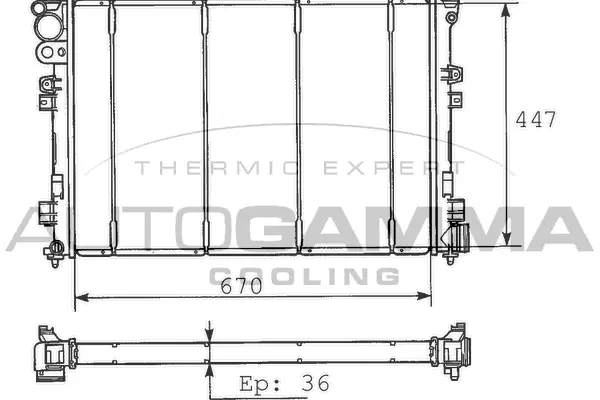 Radiateur, refroidissement du moteur AUTOGAMMA 100187