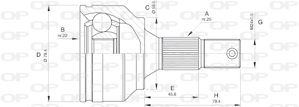 Jeu de joints, arbre de transmission OPEN PARTS CVJ5530.10