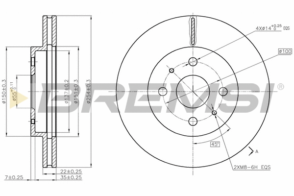 Disque de frein BREMSI CD7758V