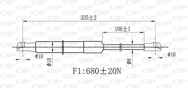 Vérin, capot-moteur OPEN PARTS GSR6448.00