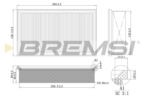 Filtre à air BREMSI FA2106