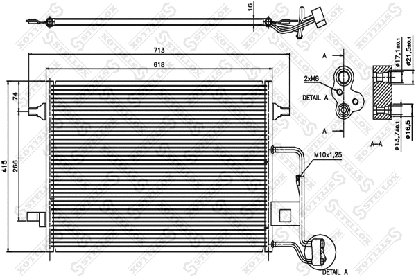 Condenseur, climatisation STELLOX 10-45025-SX