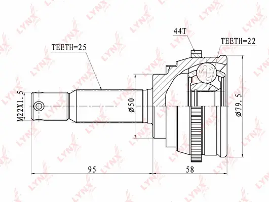 Jeu de joints, arbre de transmission LYNXAUTO CO-3607A