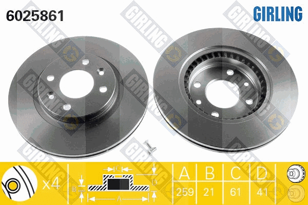 Disque de frein GIRLING 6025861