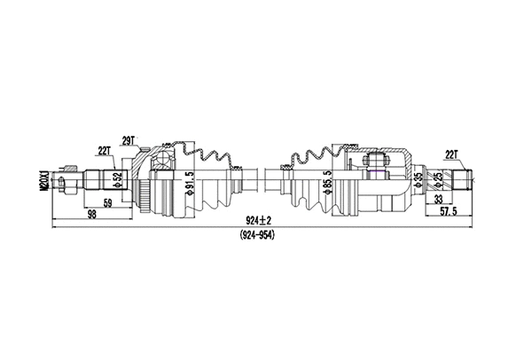 Arbre de transmission DYNAMATRIX DDS244026