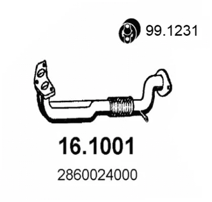 Tuyau d'échappement ASSO 16.1001