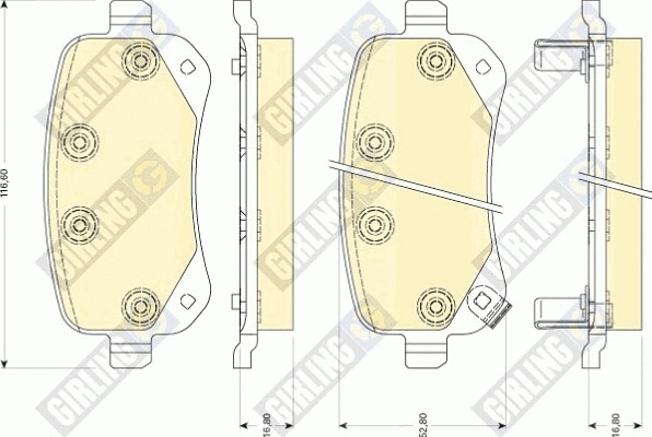 Kit de plaquettes de frein, frein à disque GIRLING 6141761