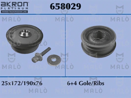 Kit de poulies, vilebrequin AKRON-MALÒ 658029