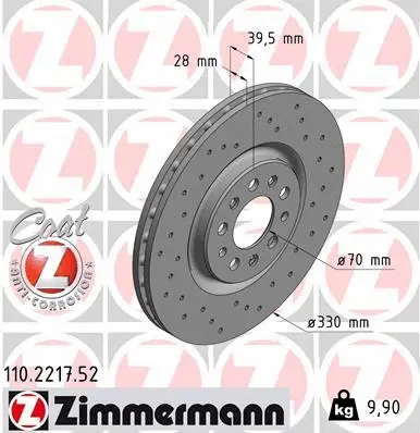 Disque de frein ZIMMERMANN 110.2217.52