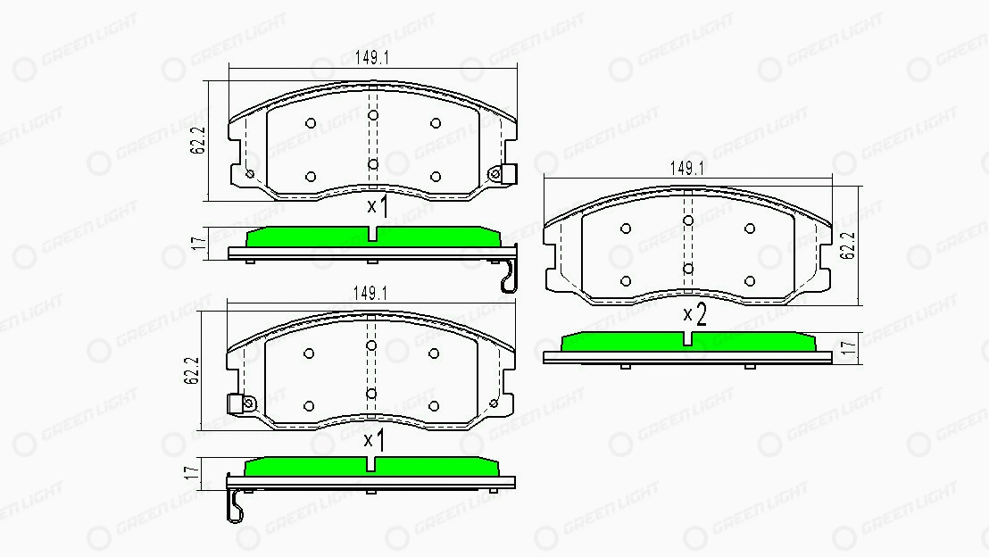 Kit de plaquettes de frein, frein à disque Automotive Adriado GLBP0170