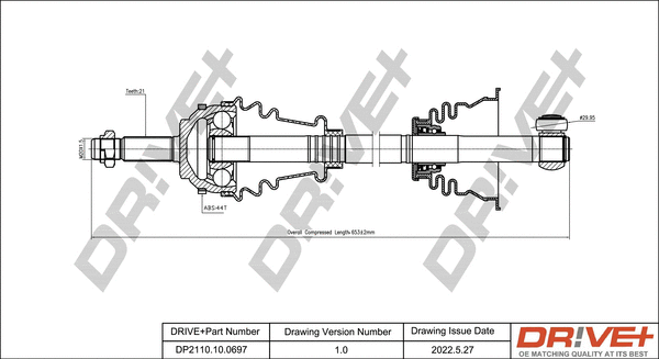 Arbre de transmission Dr!ve+ DP2110.10.0697
