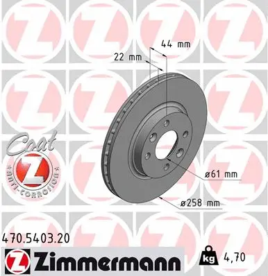 Disque de frein ZIMMERMANN 470.5403.20