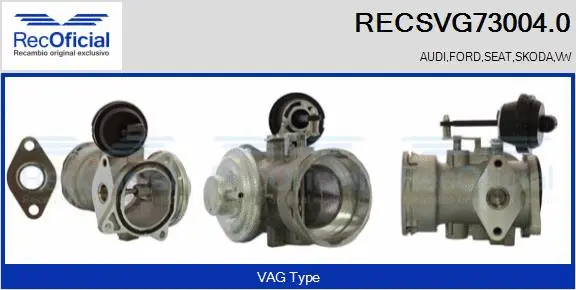Vanne EGR RECOFICIAL RECSVG73004.0