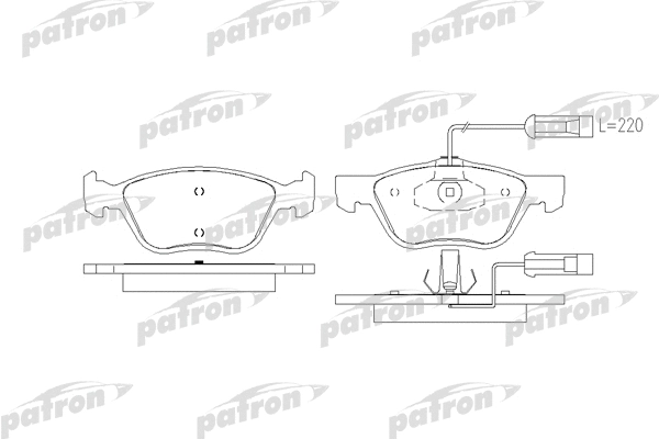 Kit de plaquettes de frein, frein à disque PATRON PBP1052