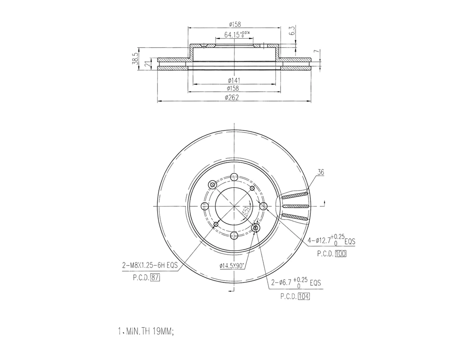 Disque de frein A.Z. Meisterteile AZMT-44-024-1455