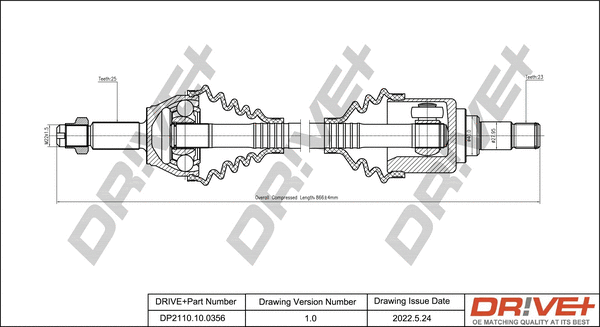 Arbre de transmission Dr!ve+ DP2110.10.0356