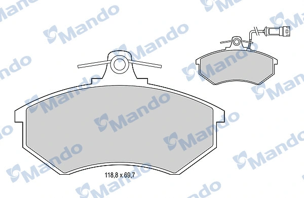 Kit de plaquettes de frein, frein à disque MANDO MBF015091