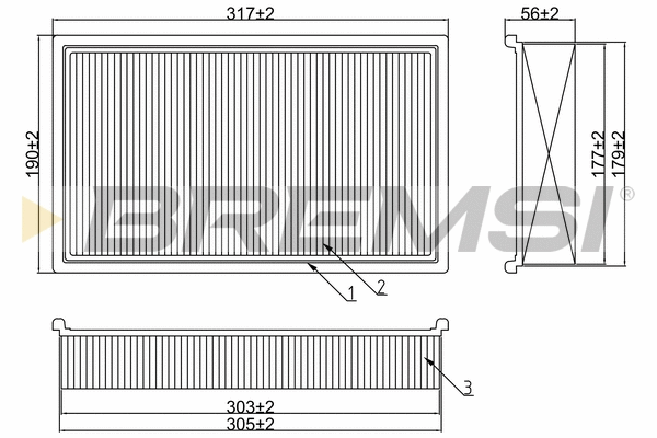 Filtre à air BREMSI FA2042