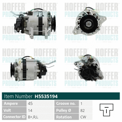 Alternateur HOFFER H5535194