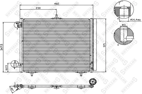 Condenseur, climatisation STELLOX 10-45040-SX