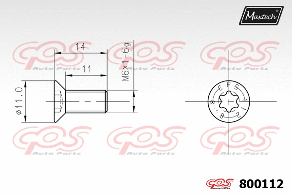 Vis, disque de frein MAXTECH 800112