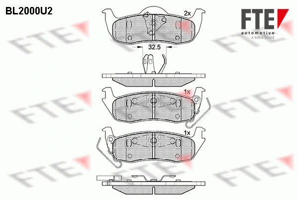 Kit de plaquettes de frein, frein à disque FTE 9010586
