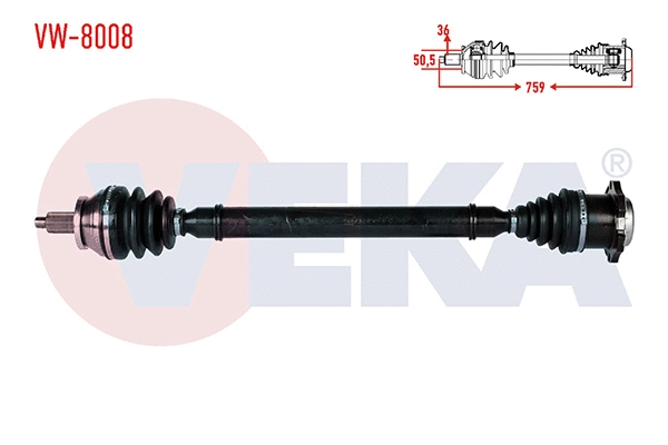 Arbre de transmission VEKA VW-8008