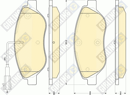 Kit de plaquettes de frein, frein à disque GIRLING 6118554