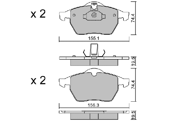 Kit de plaquettes de frein, frein à disque AISIN BPOP-1012