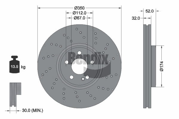 Disque de frein BENDIX Braking BDS2335HC