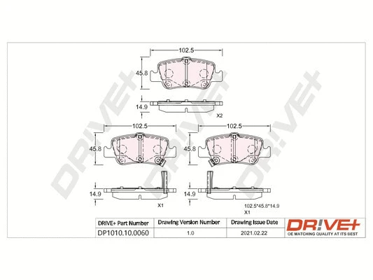 Kit de plaquettes de frein, frein à disque Dr!ve+ DP1010.10.0060