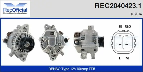 Alternateur RECOFICIAL REC2040423.1