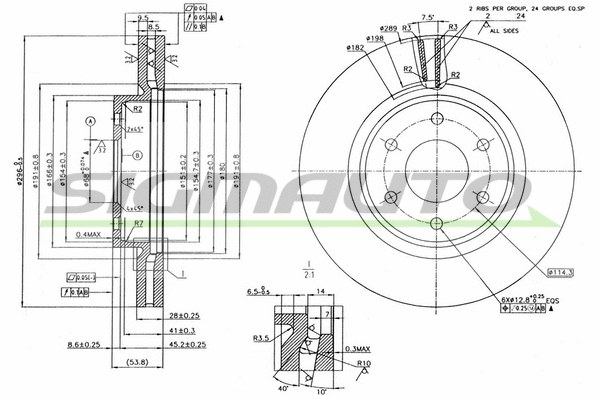 Disque de frein SIGMAUTO DBB332V