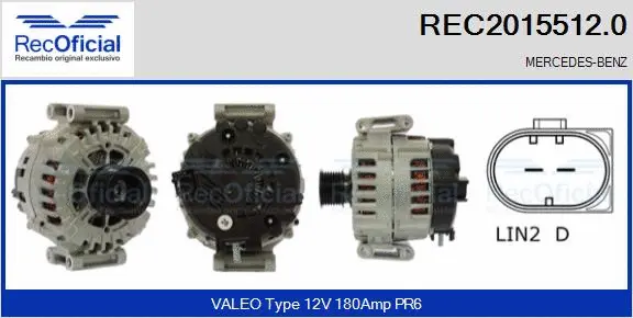Alternateur RECOFICIAL REC2015512.0