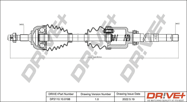 Arbre de transmission Dr!ve+ DP2110.10.0188
