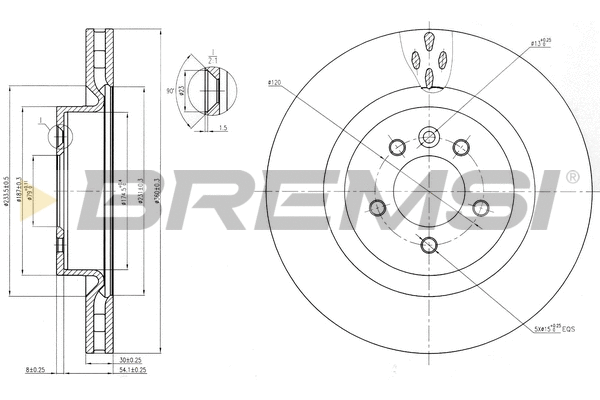 Disque de frein BREMSI CD7434V