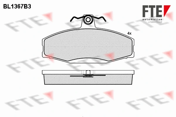 Kit de plaquettes de frein, frein à disque FTE 9010145