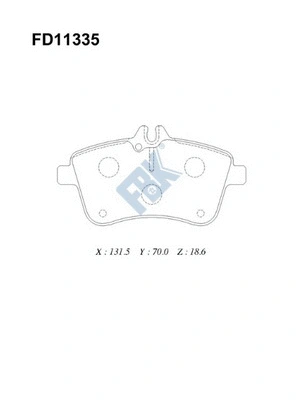 Kit de plaquettes de frein, frein à disque FBK FD11335