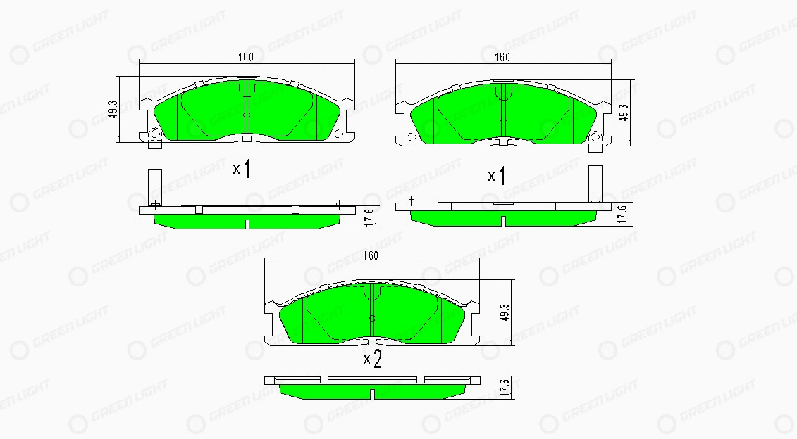 Kit de plaquettes de frein, frein à disque Automotive Adriado GLBP0438