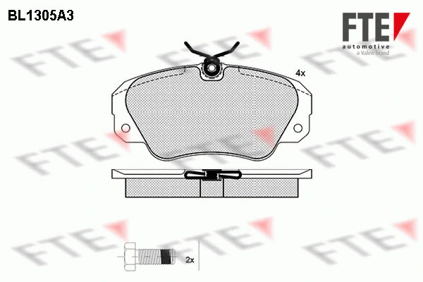 Kit de plaquettes de frein, frein à disque FTE 9010097